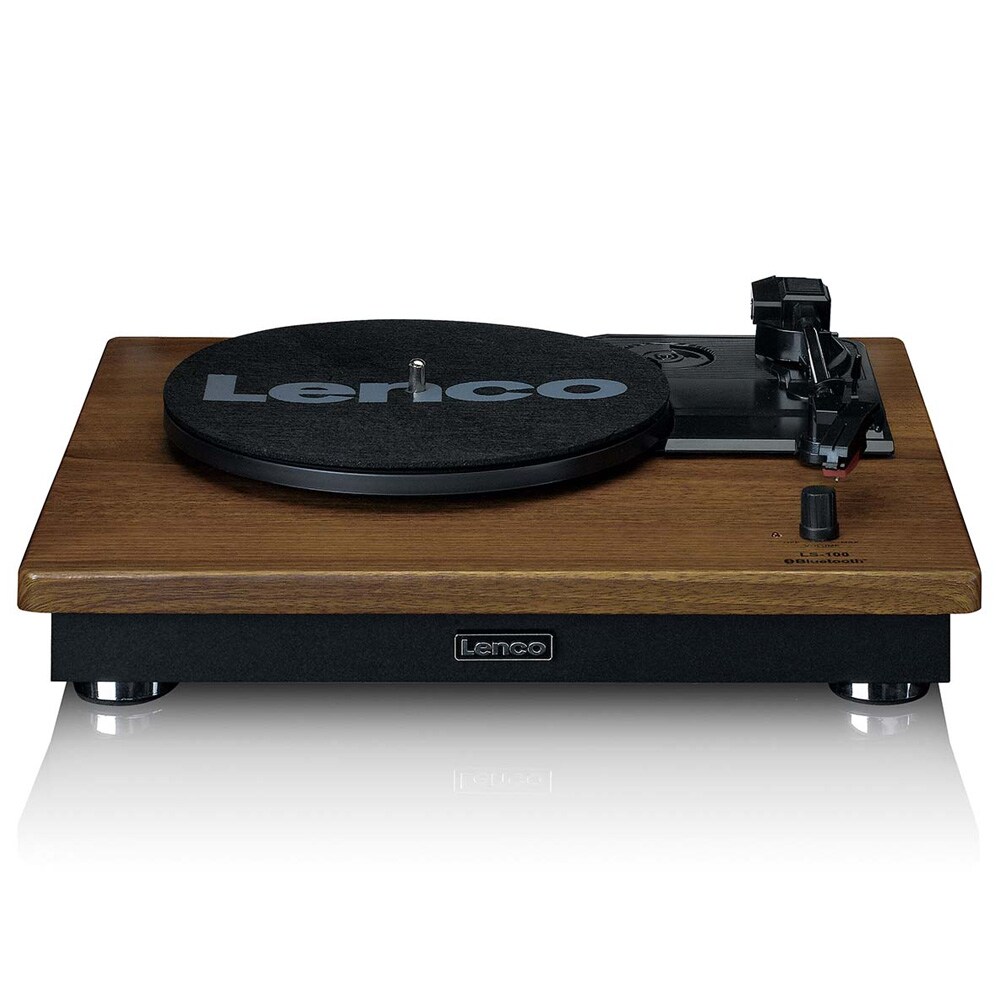 Lenco LS-100 levysoitin Bluetoothilla ja kahdella ulkoisella kaiuttimella – Tammi