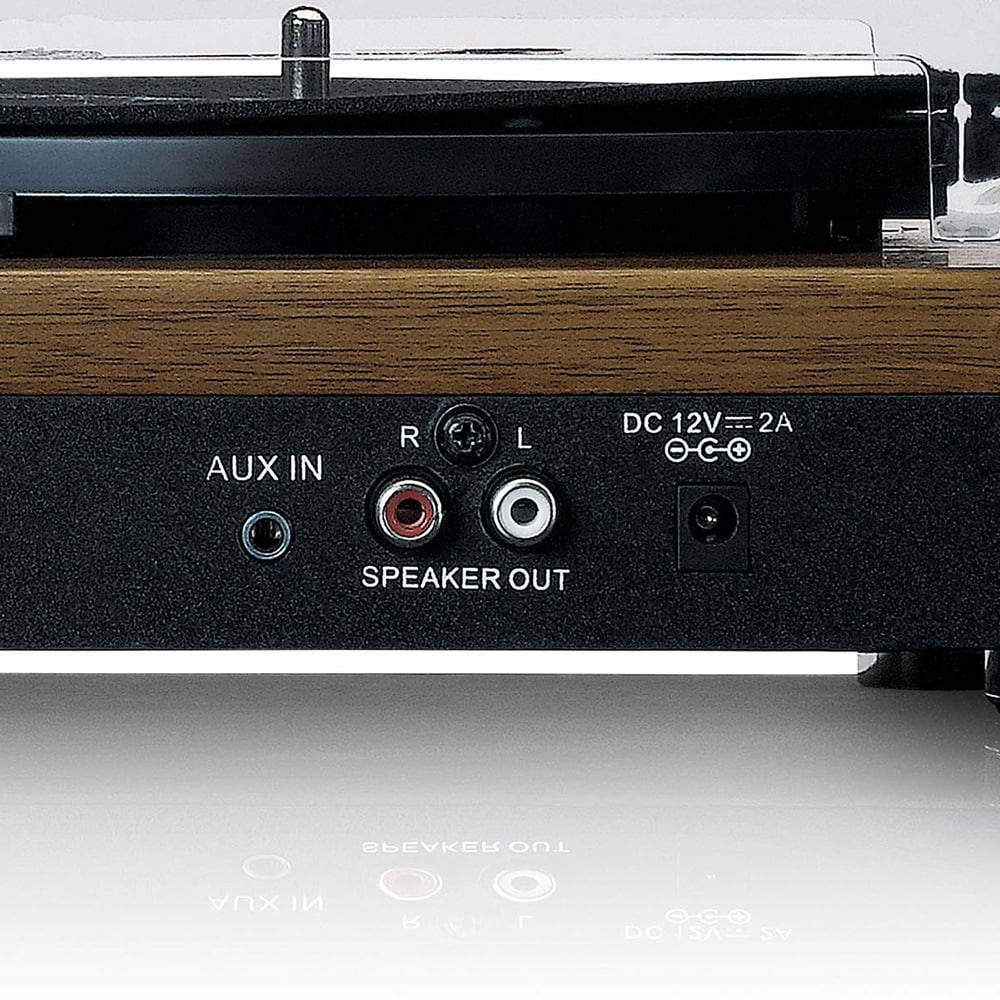 Lenco LS-100 levysoitin Bluetoothilla ja kahdella ulkoisella kaiuttimella – Tammi