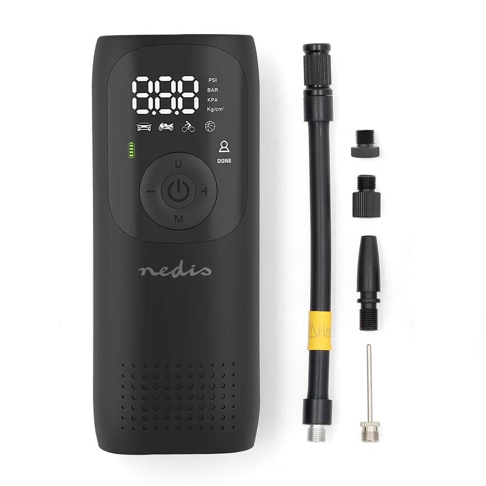 Nedis Ladattava ilmapumppu - 10,3 bar LED-näytöllä ja USB-C:llä