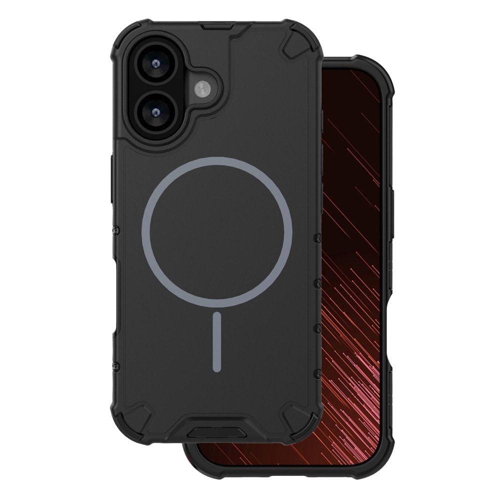 MagSafe-yhteensopiva suojakuori iPhone 16 -puhelimelle / Kestävä mobiilikuori – Musta