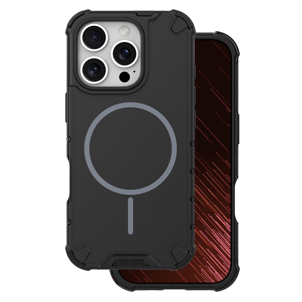 Suojakuori MagSafella iPhone 16 Prolle / Kestävä puhelinkuori – Musta