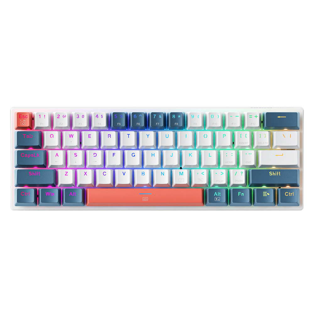 Machenike K500-B61 60 % mekaaninen pelinäppäimistö – gaming keyboard – valkoinen/sininen