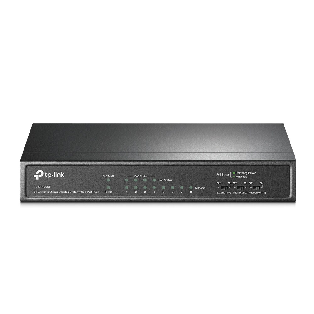 TP-LINK TL-SF1008P V5 8-porttinen Fast Ethernet -kytkin PoE:lla 10/100 Mbps:n nopeudella