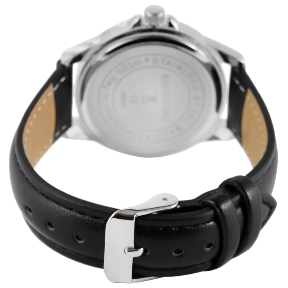 Excellanc miesten rannekello 38 mm – musta/hopea, tekonahkaranneke