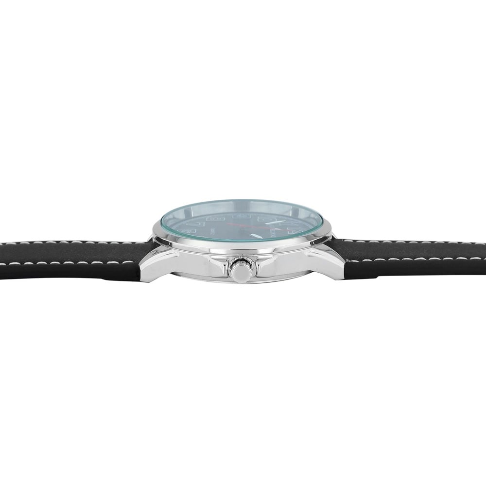 Excellanc miesten rannekello mustalla tekonahkarannekkeella – 45 mm