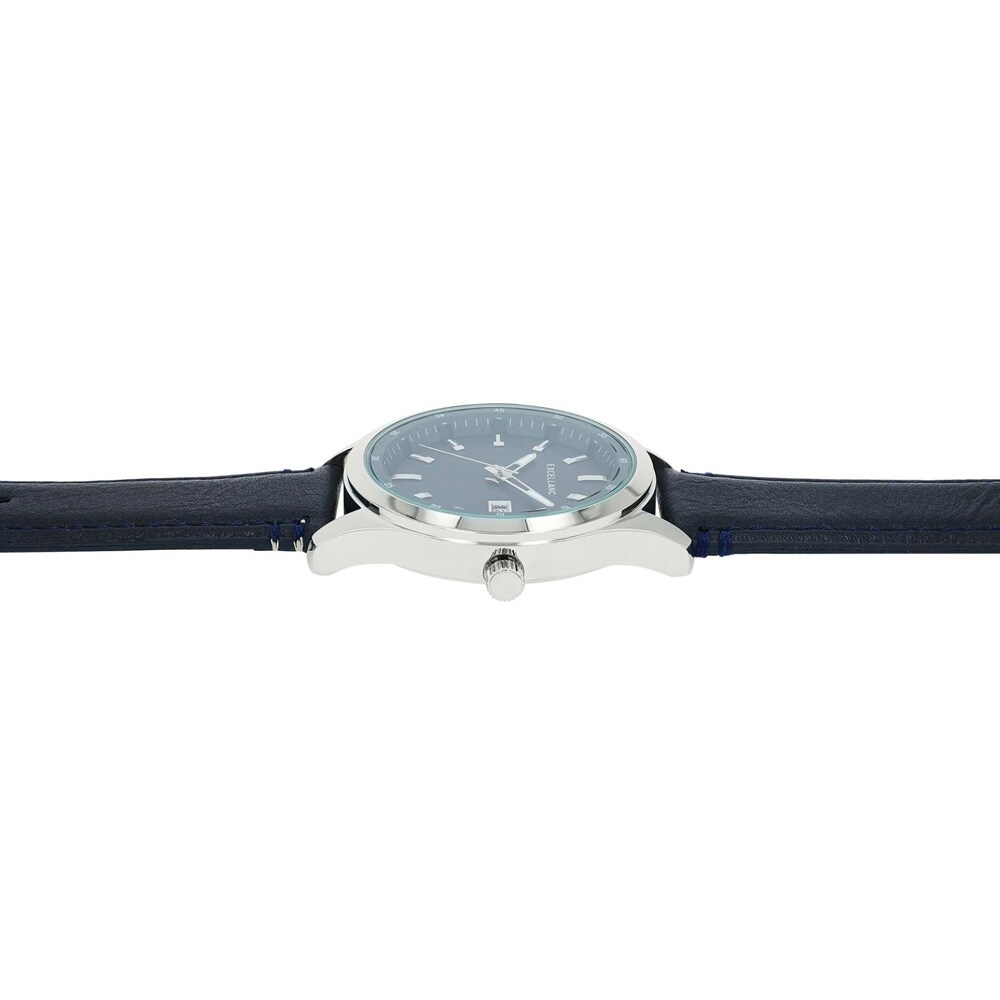 Excellanc miesten rannekello 44 mm – sininen kellotaulu ja tekonahkaranneke