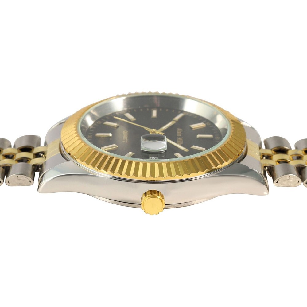 Alain Miller miesten kello metallirannekkeella / rannekello – kulta/hopea/musta