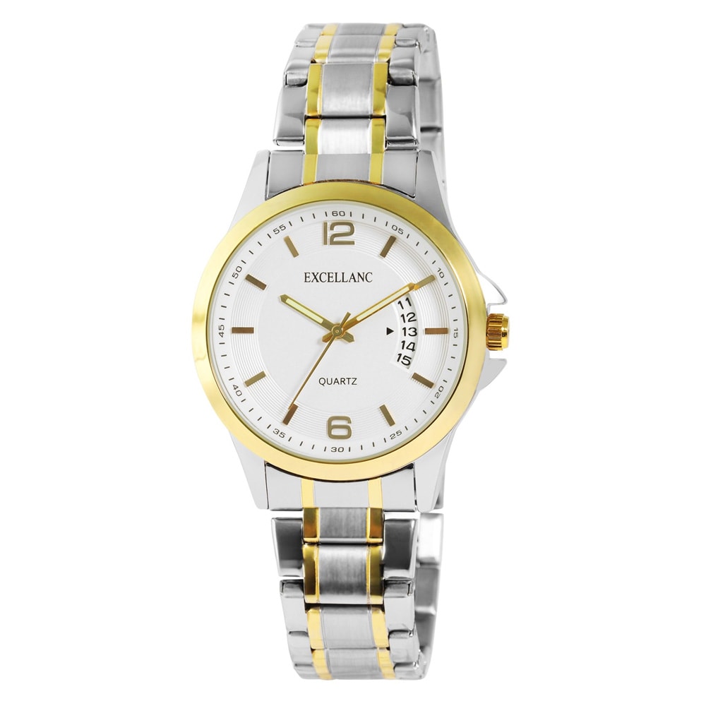 Excellanc miesten kello metallirannekkeella / rannekello – hopea/kulta/valkoinen
