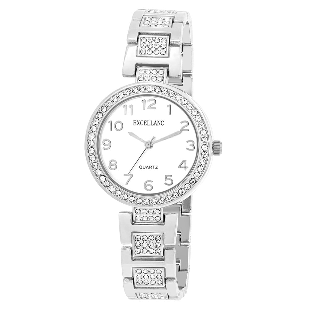 Excellanc naisten rannekello metallirannekkeella / rannekello – hopea/valkoinen