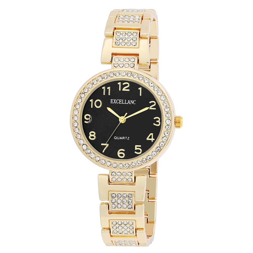 Excellanc naisten rannekello metallirannekkeella – kulta/musta
