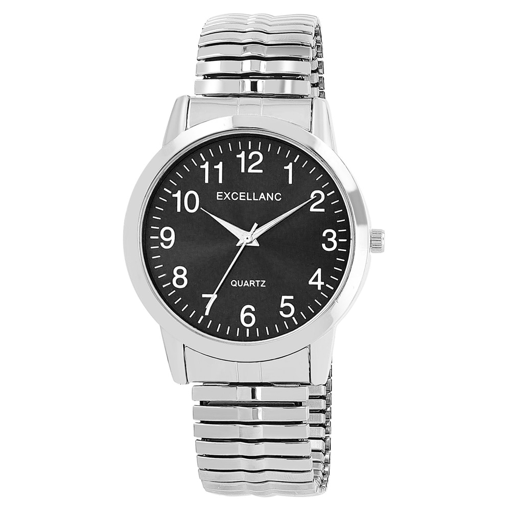 Excellanc miesten rannekello teräsrannekkeella / kello – hopea/musta