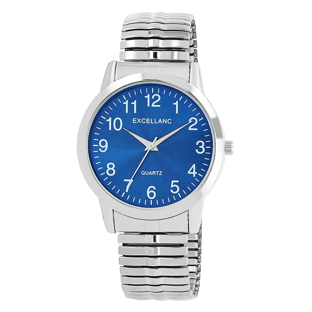 Excellanc miesten rannekello teräsrannekkeella / kello – hopea/sininen