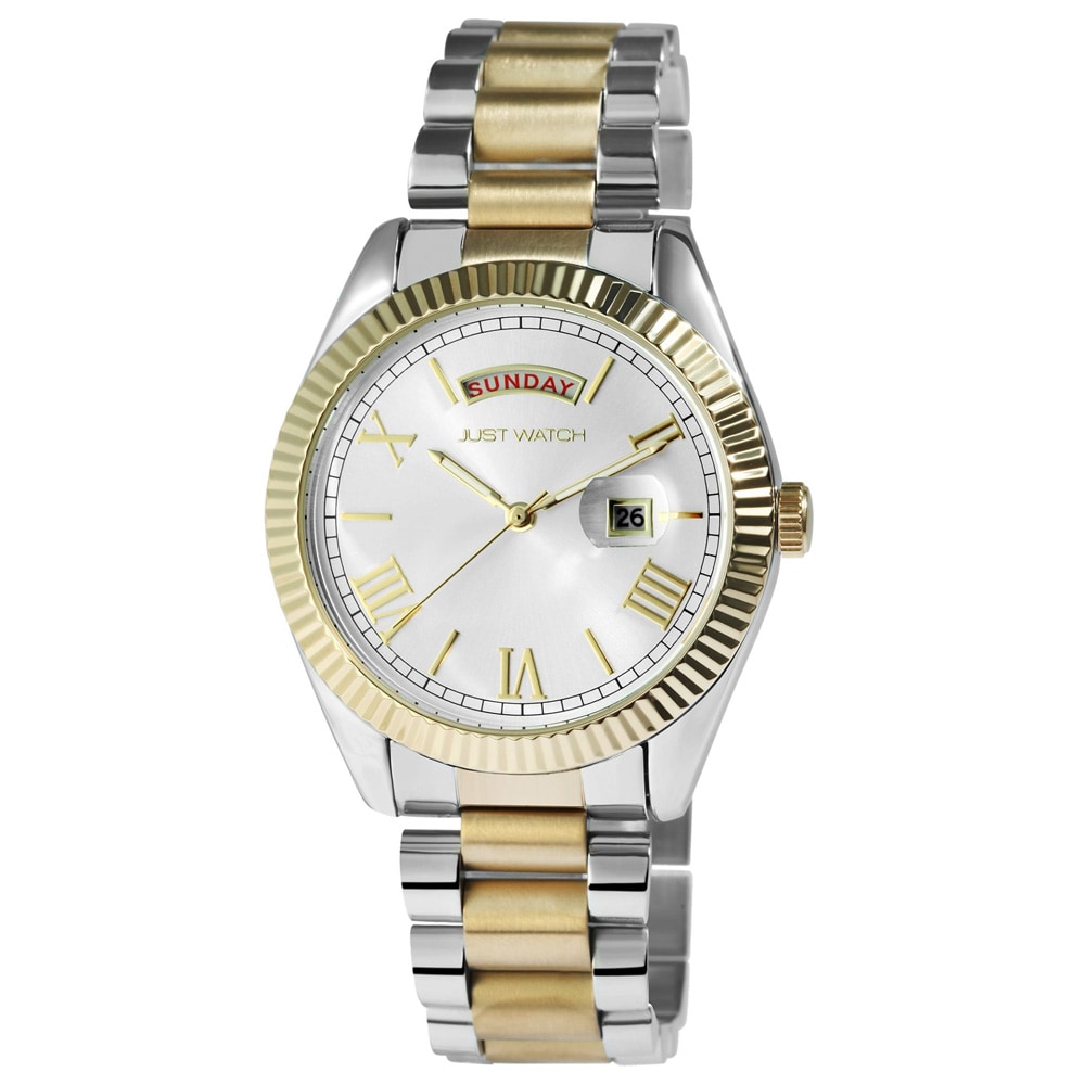 Just Watch Luka miesten kello teräsrannekkeella / rannekello – hopea/kulta