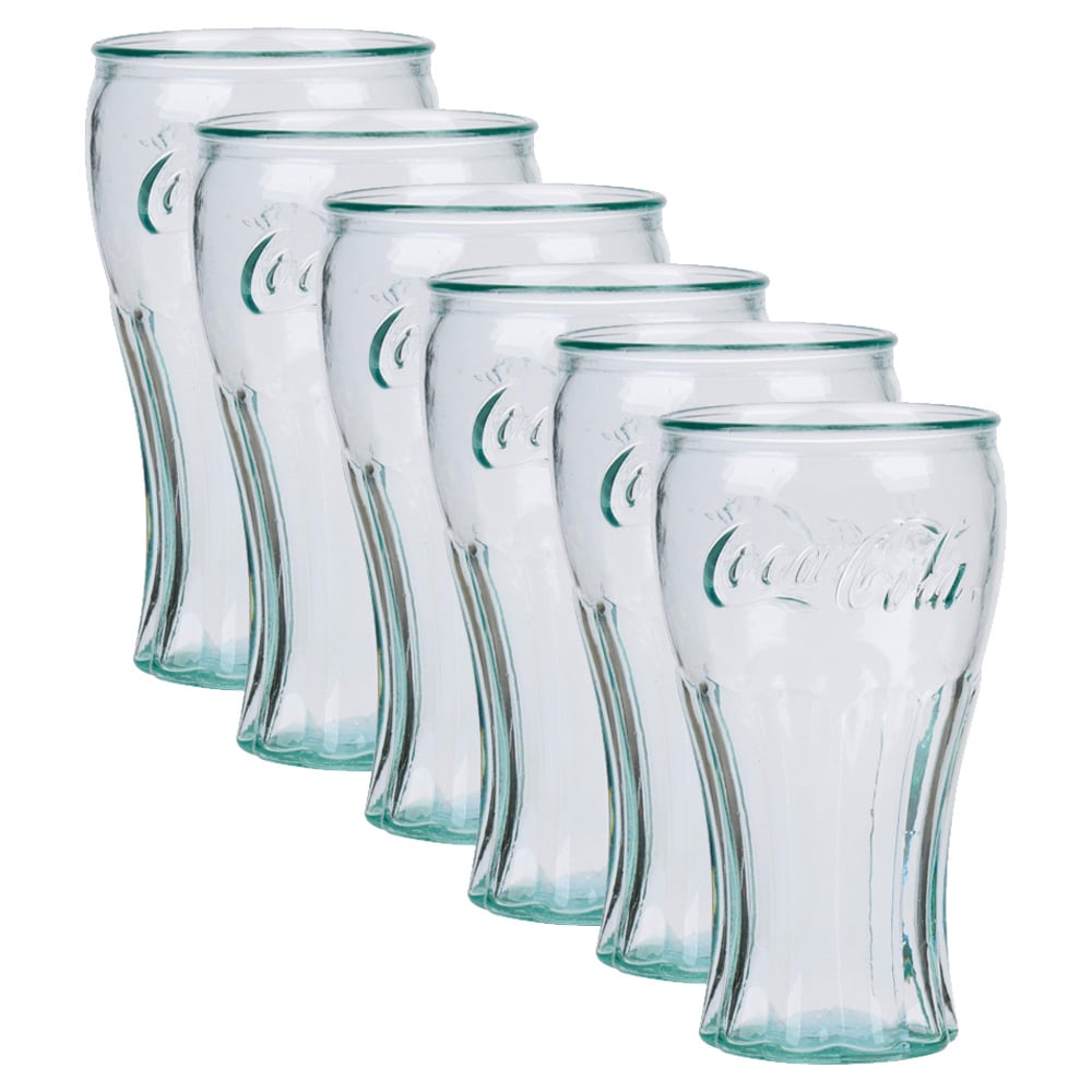 Coca-Cola-lasit 450 ml – soodalasi / juomalasi klassisessa Coca-Cola-muotoilussa – 6 kpl