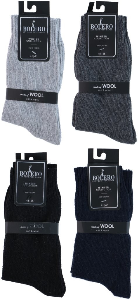 Villasukat miesten 41-45 / lämpimät villasukat 41-45 / talvisukat villaa - 4-pack - 4-pack