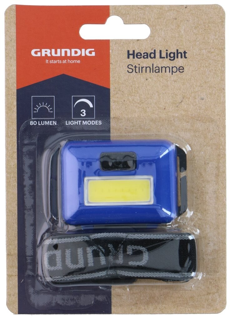 Grundig otsalamppu 80 lumen COB LED / LED-otsalamppu 2 W / säädettävä otsalamppu hands-free-valaistukseen