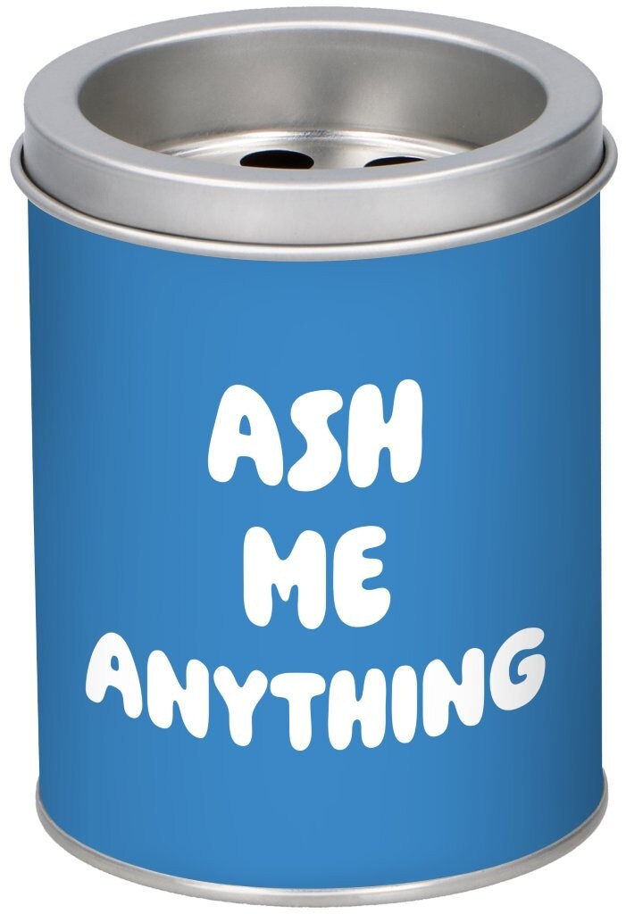 Tuhkakuppi Ash me Anything / purkin muotoinen tuhkakuppi / koristeellinen tuhkakuppi metallia
