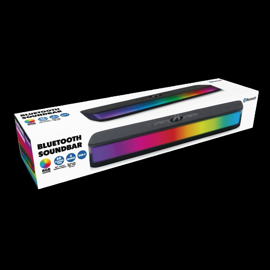 Bluetooth-soundbar RGB-LED-valoilla / kompakti kaiutin valotehosteella / kaiutin musiikkiin, elokuviin ja pelaamiseen