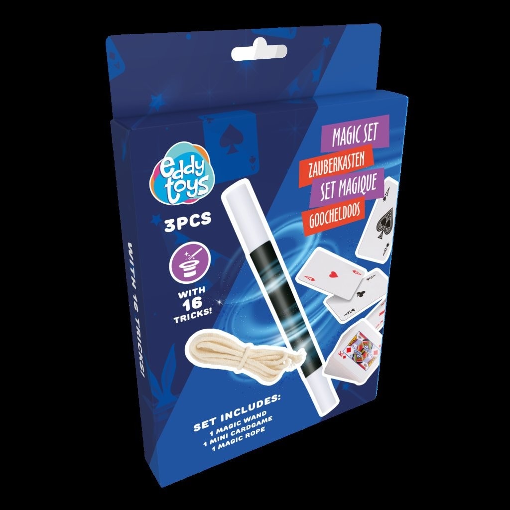 Taikalaatikko, jossa 16 temppua / taikasarja lapsille / taikasarja rekvisiitalla / taikatemppuja lelu