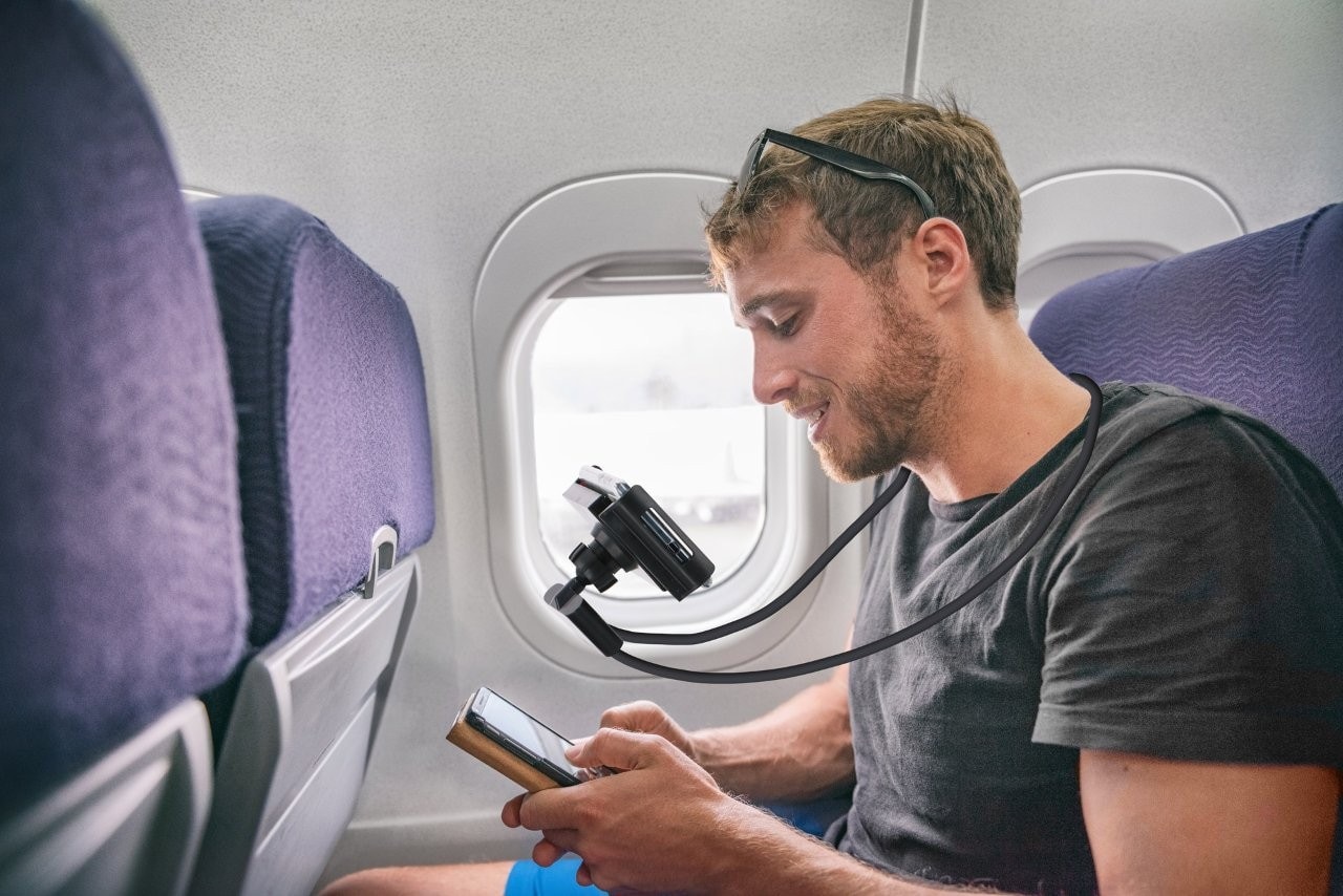 Grundig joustava matkapuhelimen kaulan pidike / matkapuhelimen pidike kaulalle 360° / säädettävä älypuhelimen pidike