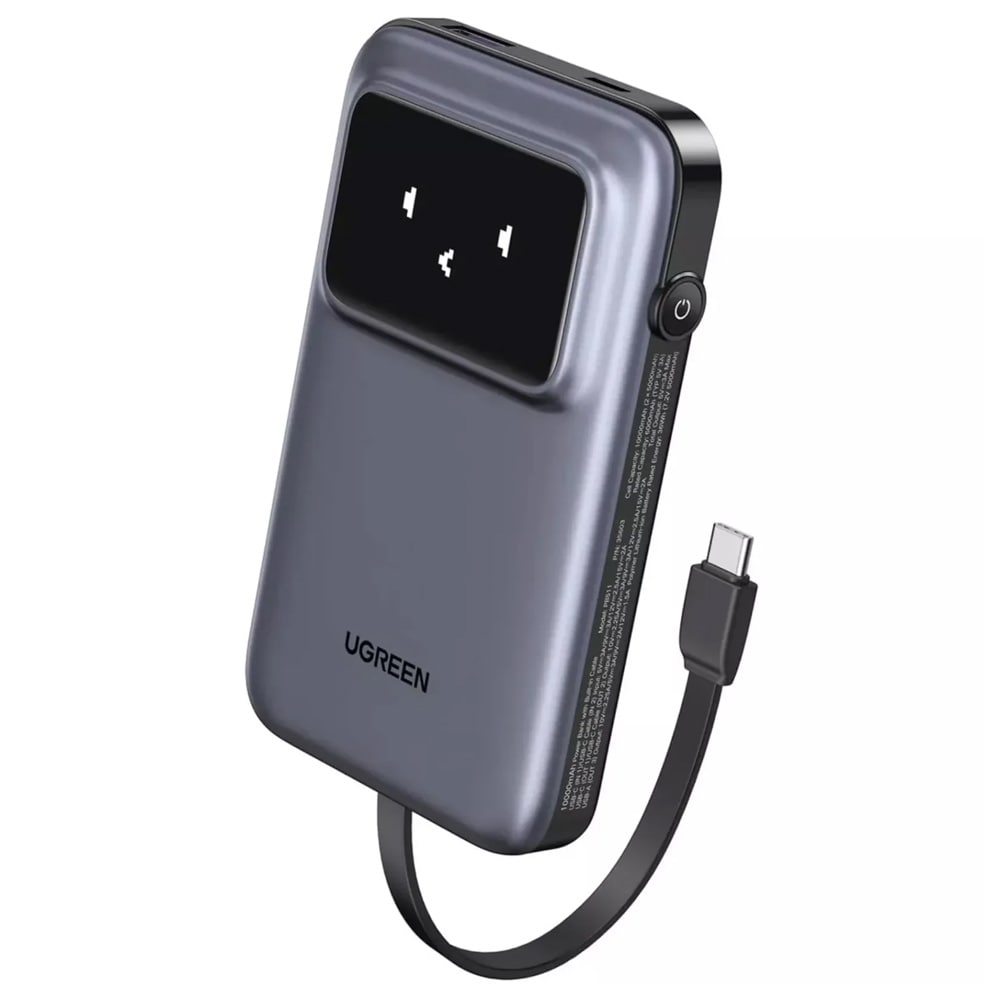 Ugreen Powerbank 10000mAh, jossa on sisäänrakennettu USB-C-liitin
