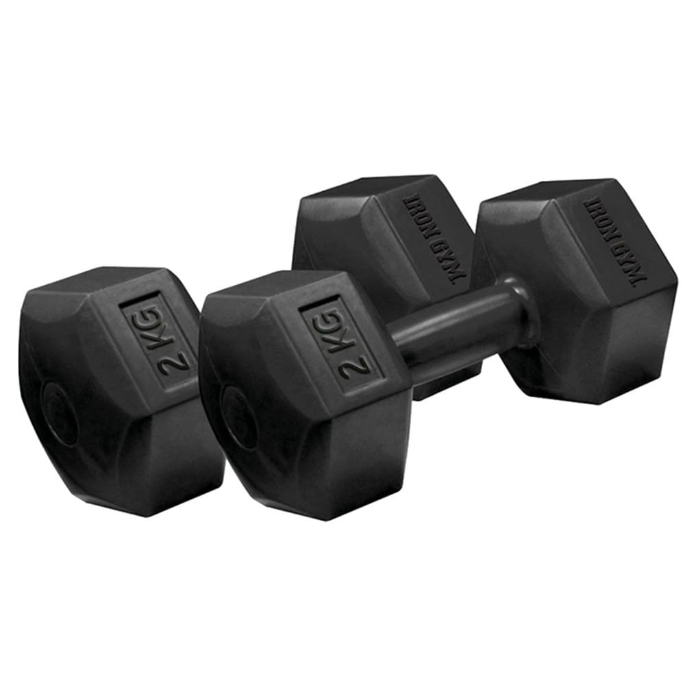 Iron Gym käsipainot 2 x 2 kg / käsipainosarja voimaharjoitteluun / harjoituspainot kotiharjoitteluun