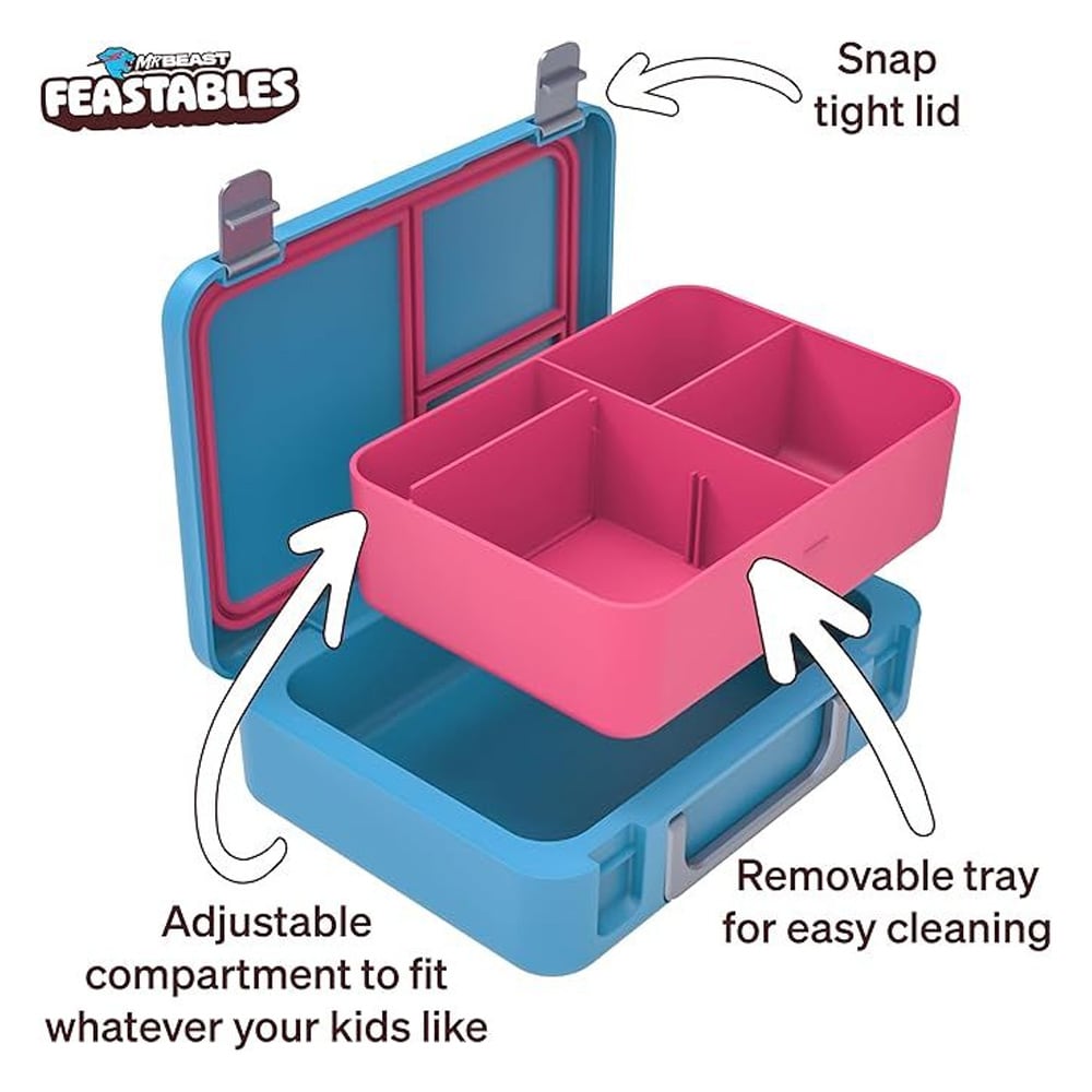 MrBeast Feastables bentolounasrasia / eväsrasia lapsille / lounasrasia lokeroilla