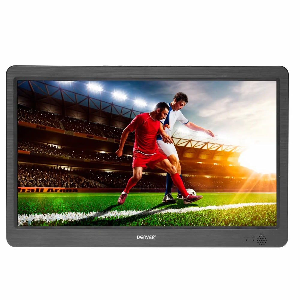 Denver 10.1" digitaalinen LED-TV DVB-T2:lla ja 12V autosovittimella autoon / matkailuautoon & asuntovaunuun / pieni televisio akun kanssa