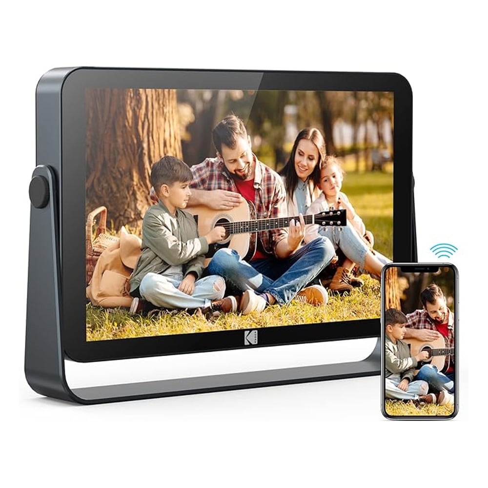 Kodak 10" WiFi Digitaalinen Valokuvakehys 32GB – FHD Kosketusnäyttö, Wi-Fi 6, Kuvien ja Videoiden Jako