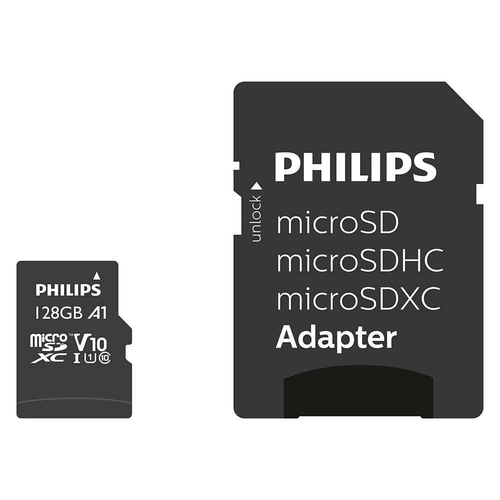 Philips 128 GB microSDXC Class 10 UHS-I U1 muistikortti / microSD-kortti / muistikortti älypuhelimeen kameraan tablettiin
