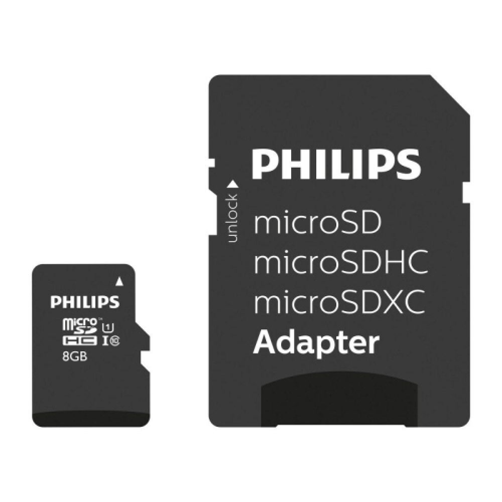 Philips 8 GB microSDHC Class 10 muistikortti / microSD-kortti / muistikortti älypuhelimeen kameraan tablettiin