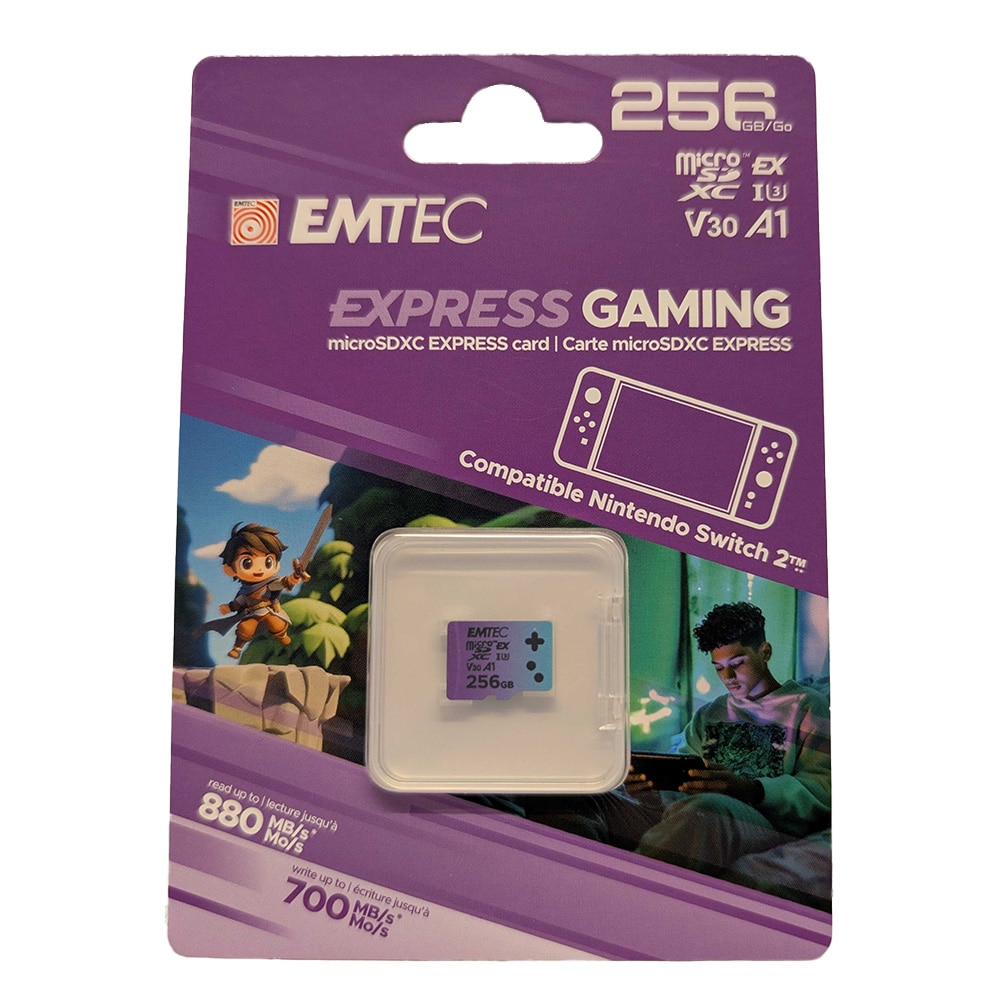 Emtec Express Gaming MicroSDXC 256GB V30 A1 / pelaamiseen tarkoitettu microSD-kortti
