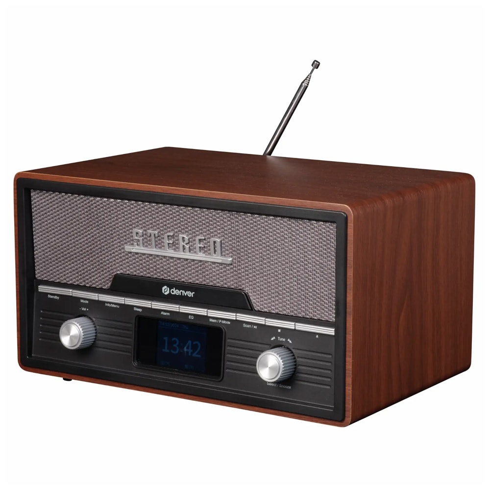 Denver retro stereo DAB+ FM / retro musiikkijärjestelmä CD:llä ja Bluetoothilla / stereojärjestelmä retro muotoilu