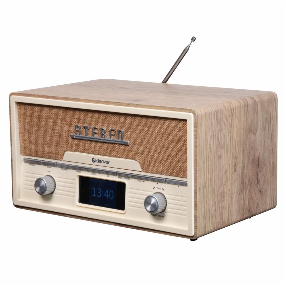Denver retro stereo DAB+ FM / retro musiikkijärjestelmä CD:llä ja Bluetoothilla / stereojärjestelmä retro muotoilu