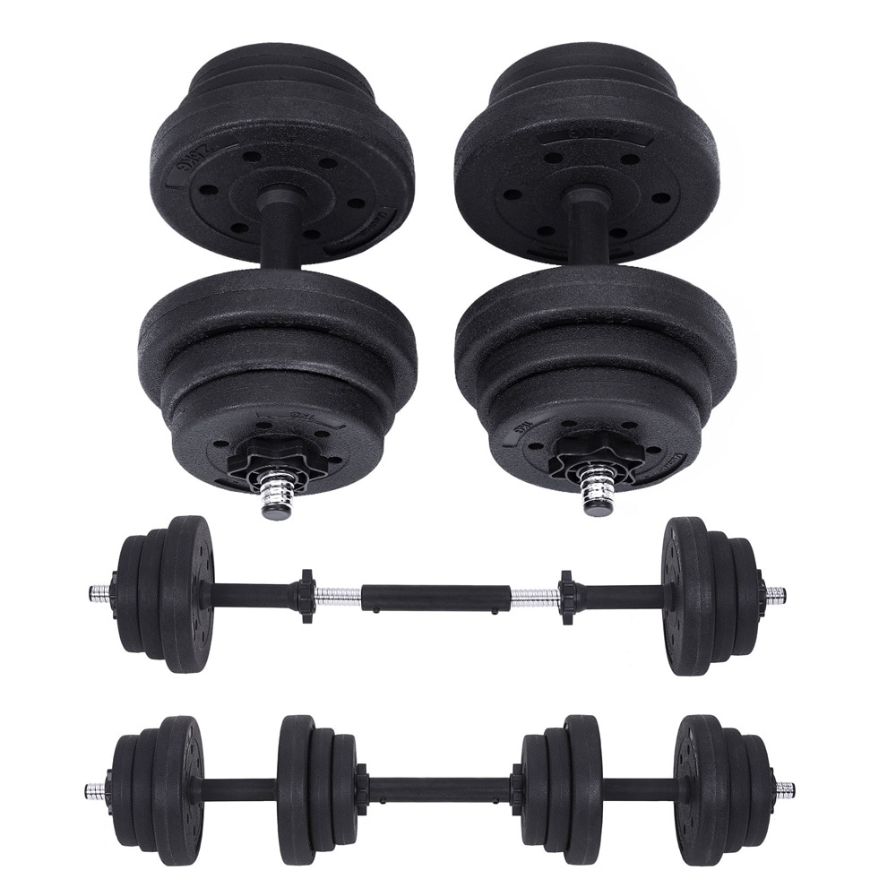 Säädettävä käsipaino- ja levytankosarja 20 kg / 2-in-1 käsipainosarja painolevyillä / kotikuntosarja voimaharjoitteluun
