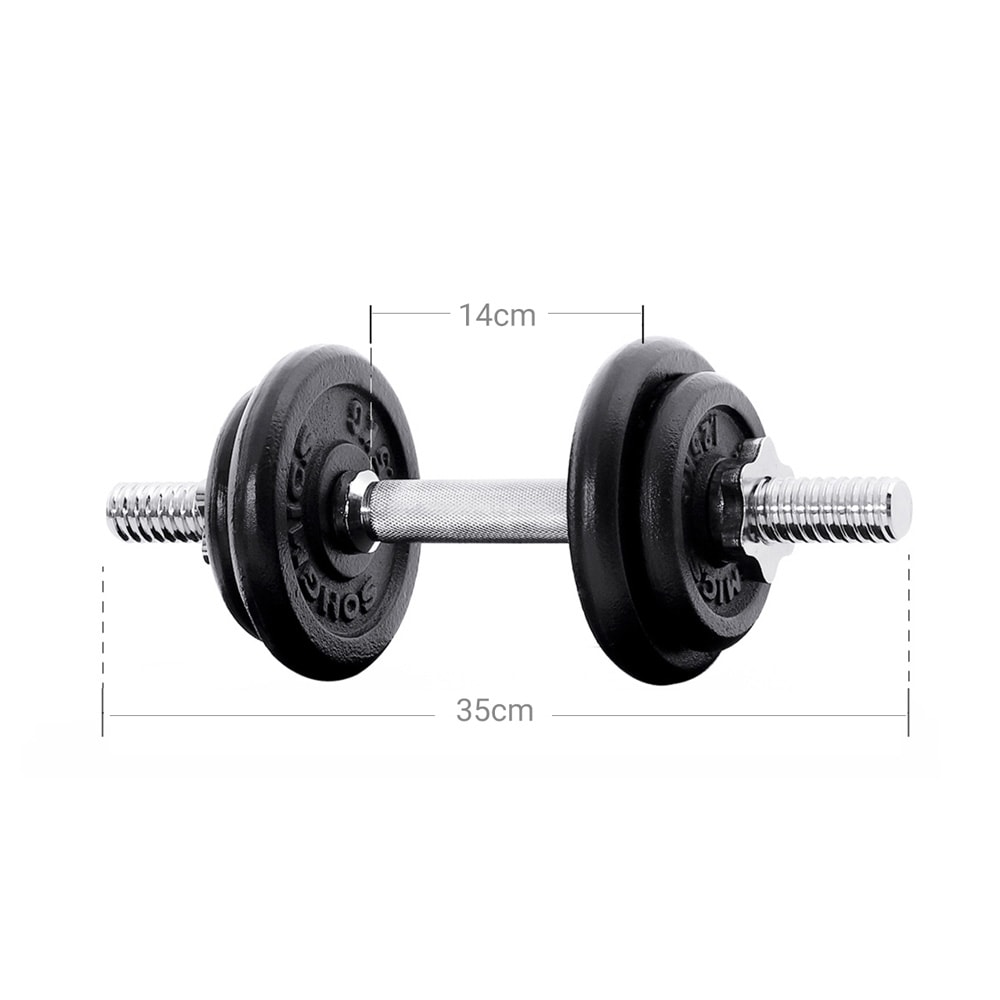 Säädettävät käsipainot 2 x 15 kg / käsipainosarja / valurautapainot / yhdistettävä tanko