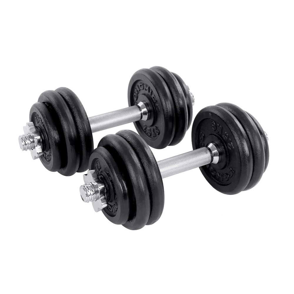 Käsipainot 15kg 2-pack säädettävä / käsipainosarja painolevyillä / voimaharjoittelu valurauta liukumaton kahva