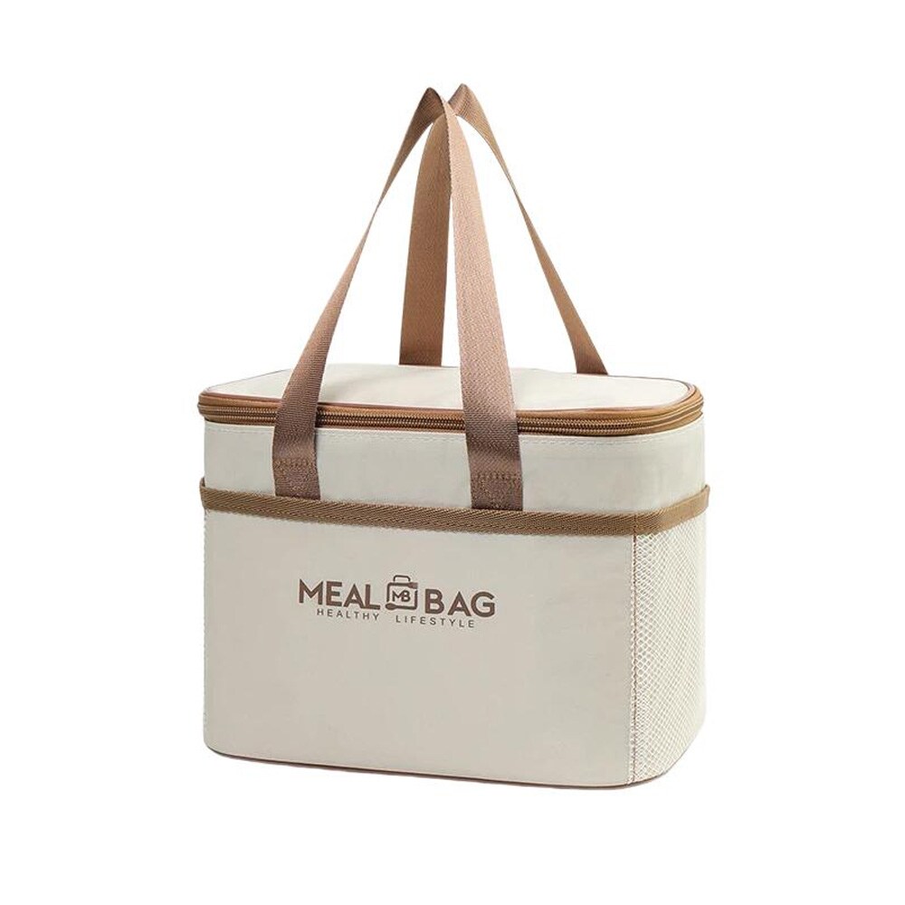 Jäähdytyslaukku medium - Beige / eristetty lounaslaukku / lämpölounaslaatikko lounaslaukku / lounaslaukku työhön ja kouluun