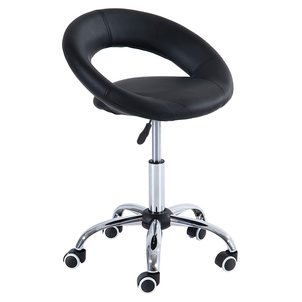 Ergonominen työjakkara selkänojalla ja pyörillä – Korkeussäädettävä toimistotuoli 45–57 cm