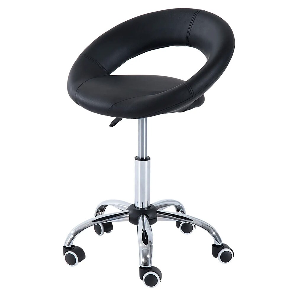 Ergonominen työjakkara selkänojalla ja pyörillä – Korkeussäädettävä toimistotuoli 45–57 cm