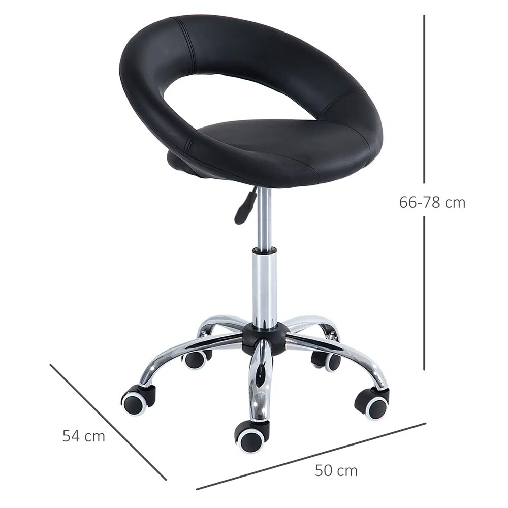 Ergonominen työjakkara selkänojalla ja pyörillä – Korkeussäädettävä toimistotuoli 45–57 cm