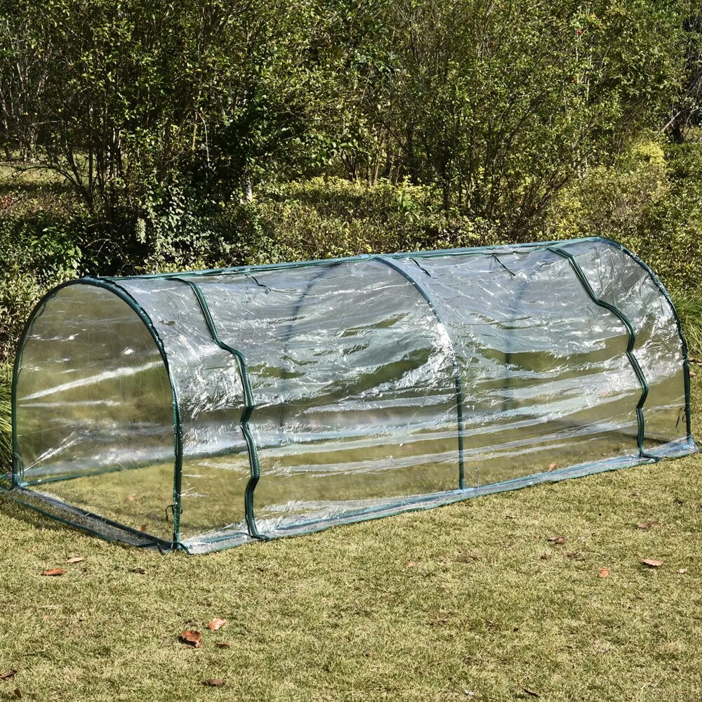 Tunnelikasvihuone 250 x 100 x 80 cm / minikasvihuone / kasvihuonetunneli suojapeitteellä ja rullaovella