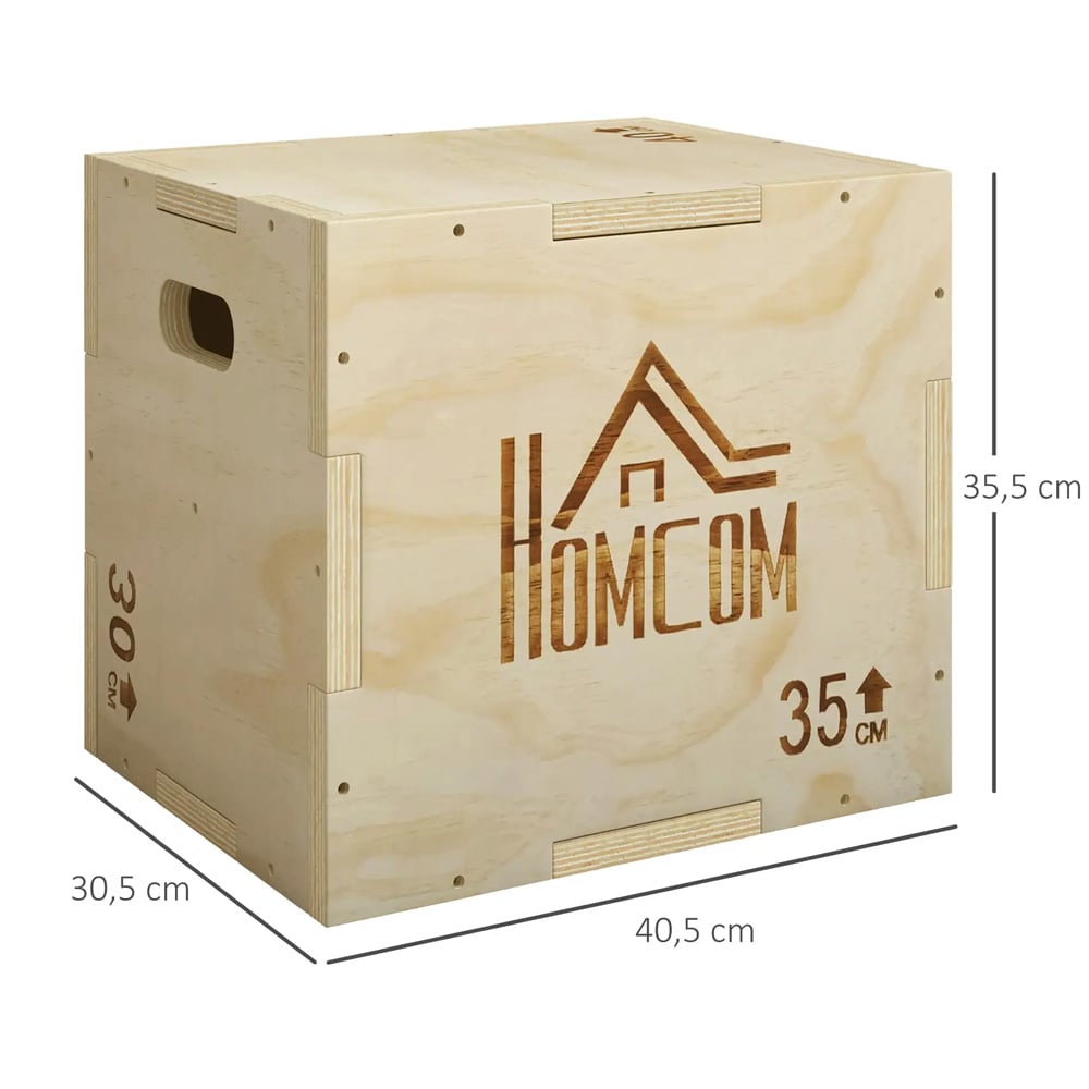 Puinen plyobox 3-in-1 - hyppyboksi 40,5 x 35,5 x 30,5 cm / hyppyboksi 3 korkeudella ja kantokahvoilla