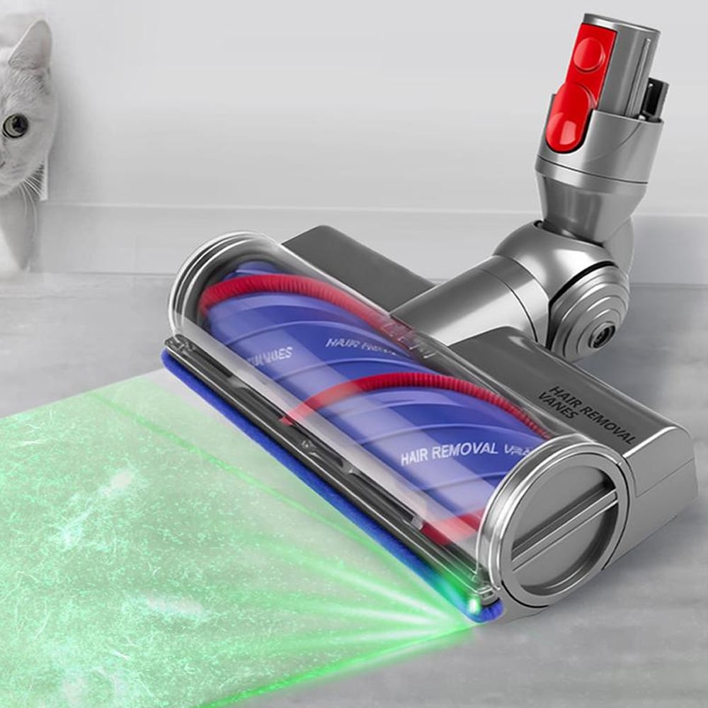 ED-Lattiasuutin Dyson V7/V8/V10/V11/V15 – Anti-Tangle Harjarulla ja Vihreä LED-Valo Tehokkaaseen Puhdistukseen