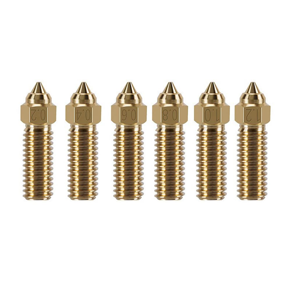 Messinkisuutin Creality K1 K1 Max 1,75 mm / 3D-tulostimen suutin 0,2-1,2 mm / suutin 6-pack