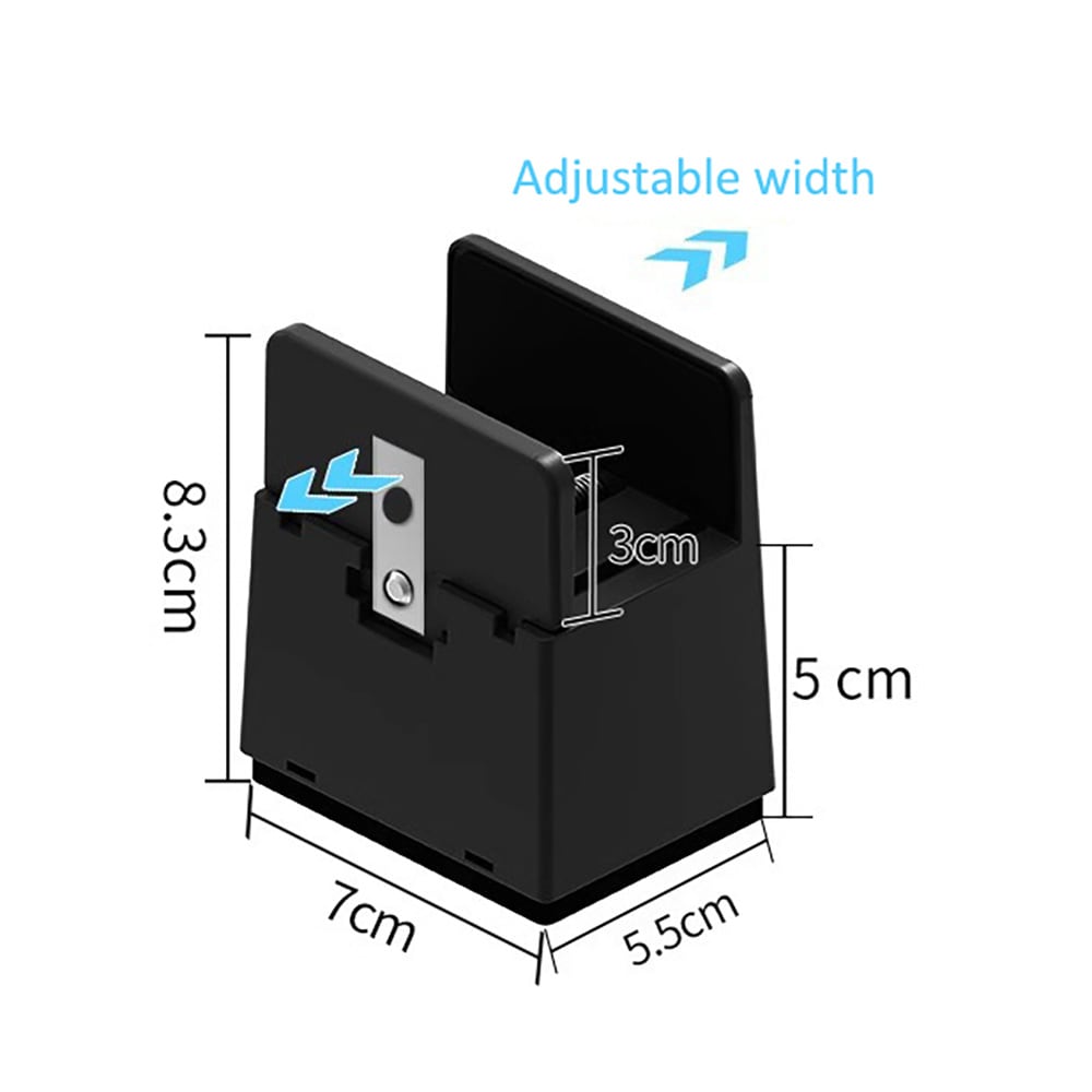 Säädettävä kalusteiden nousupalkki 50 mm / kalusteiden nousupalkki 10-37 mm / kalusteiden nousupalikat 4-pack - Svart