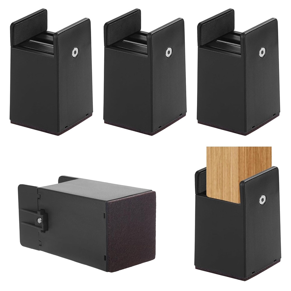 Säädettävä kalusteiden nousutuki 100 mm / kalusteiden nousutuki 10-37 mm / kalusteiden nousupalikat 4-pack - Svart