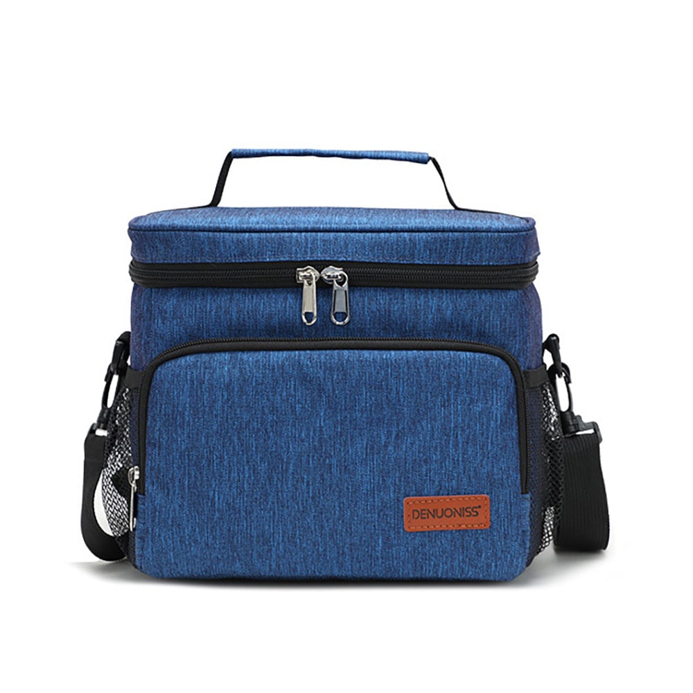 Cooler lounaslaukku 24 cm / eristetty lounaslaukku / lounaslaukku olkahihnalla / kylmälaukku kompakti / lounaslaatikko laukku - Sininen - Blue