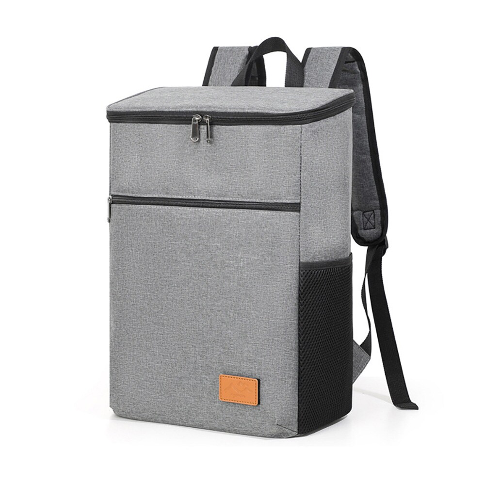 Jäähdytysreppu eristetty 28 cm / kylmälaukku reppu kapea / lounas reppu / kylmälaukku reppu / ruokareppu - Harmaa - Harmaa