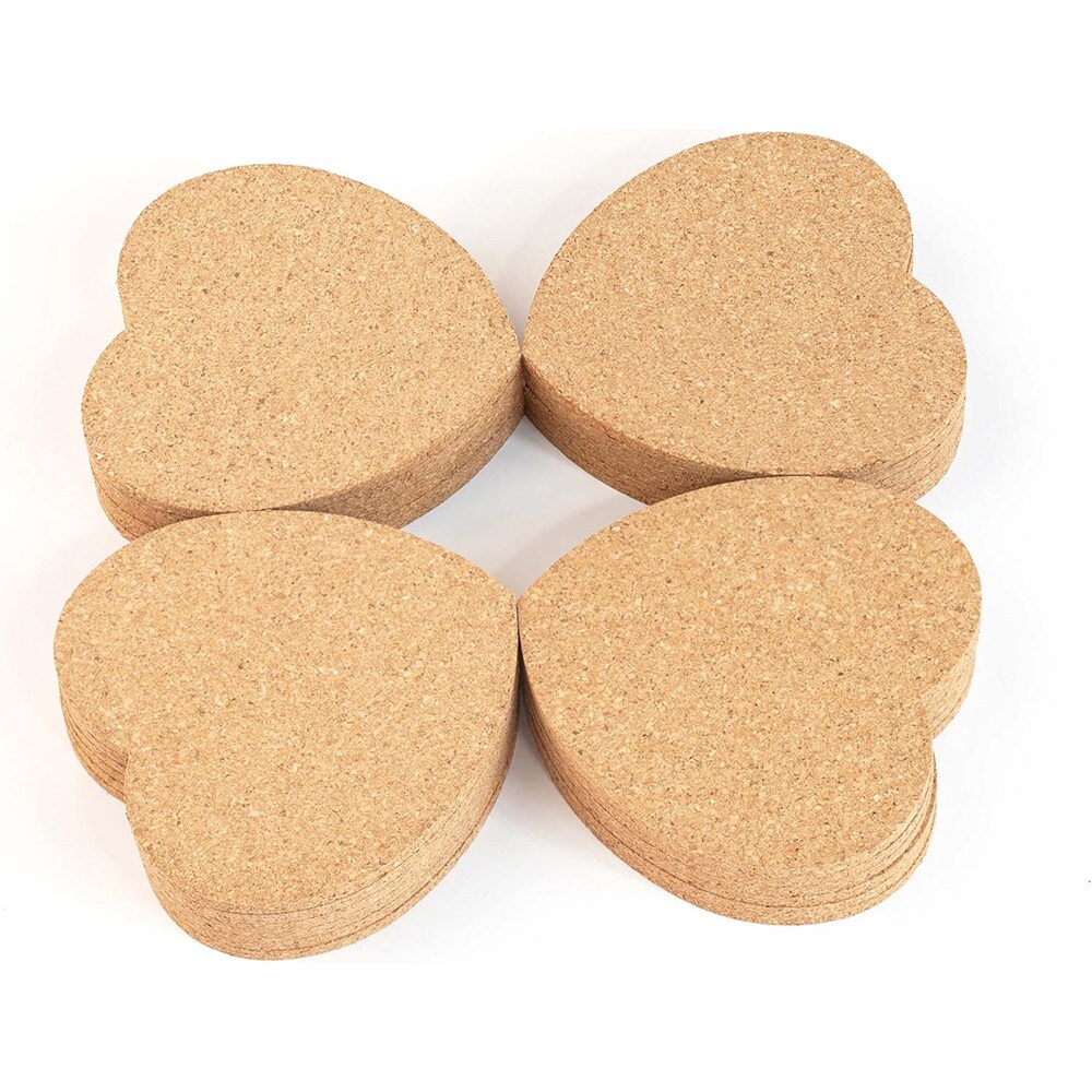 Aluslautaset korkki sydän 20-pack / kupin aluslautaset korkki / koristeelliset aluslautaset / pöydänpäällykset korkki / aluslautaset sydämen muotoinen
